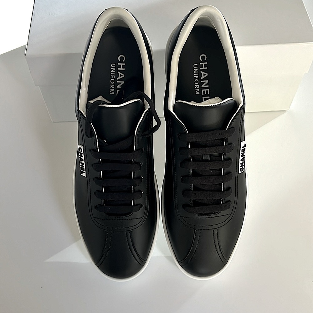 Authentic CHANEL Men’s Uniform Calfskin Sneaker.